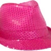 Chapeau Sequin Rose Fluo
