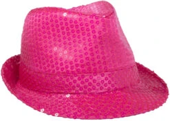 Chapeau Sequin Rose Fluo