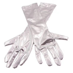 Gants Longs (40 Cm) - Argent Métal