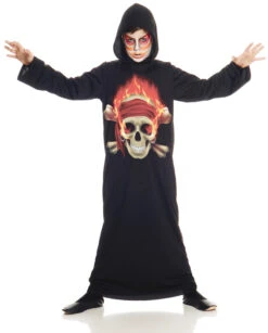 Déguisement Spectre Tête De Mort Enflammée - Enfant