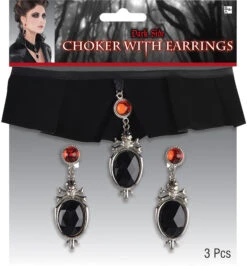 Collier + Boucles D'Oreille Gothique