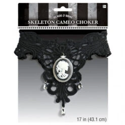 Collier Gothique Squelette Noir/Blanc