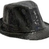 Chapeau Disco Paillettes Noir