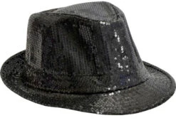 Chapeau Disco Paillettes Noir