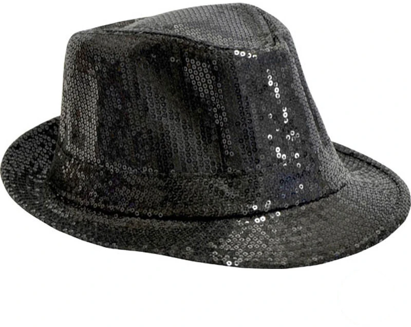 Chapeau Disco Paillettes Noir 1 Chapeau Disco Paillettes Noir