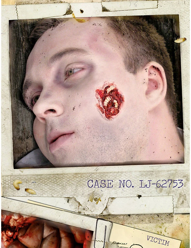 Set Maquillage Cicatrice Avec Vers Blancs 1 Set Maquillage Cicatrice Avec Vers Blancs