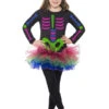 Déguisement Squelette Girly Néon Taille 7-9 Ans